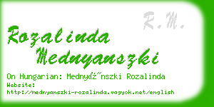 rozalinda mednyanszki business card